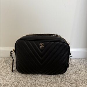 Victoria's Secret Black Chevron Crossbody Bag